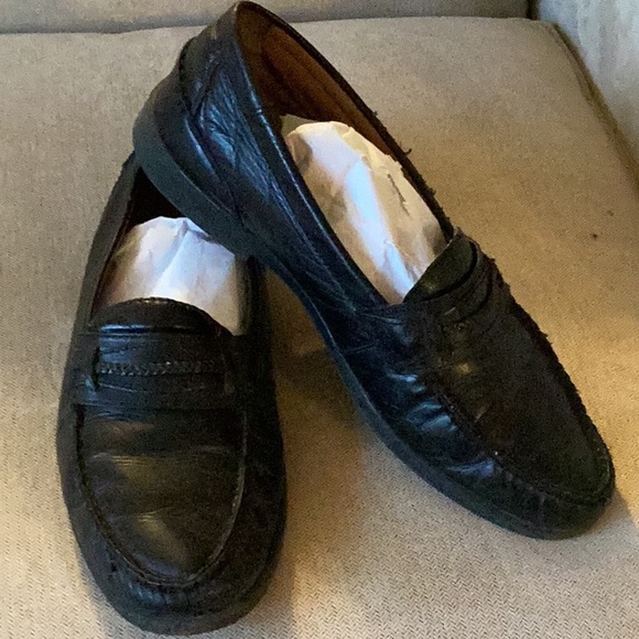 Men's 10 M Black Leather Loafers Italian Design - Picture 7 of 7